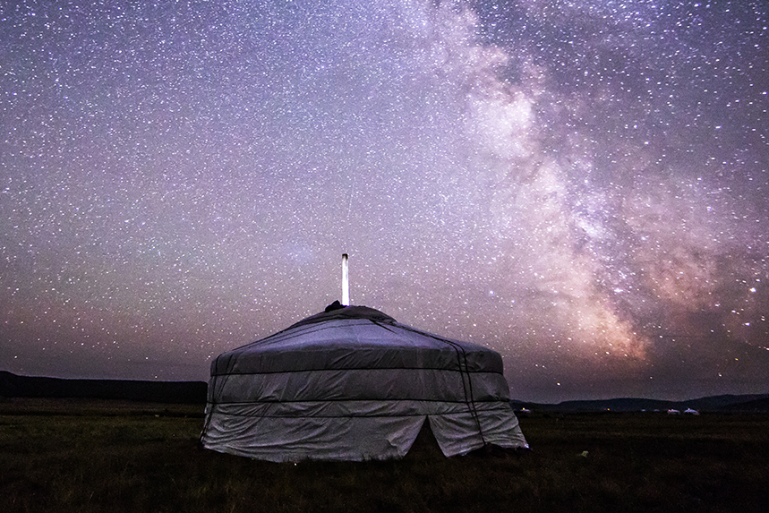 Mongolian ger Under the Stars
